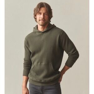 NWOT American Giant Mens Summit Waffle Pullover Hoodie M Green Athleisure